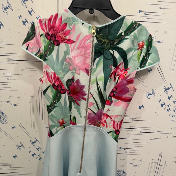 Ted Baker Anushia Floral Skater Dress, Blue, Size 0 - Picture 6 of 7